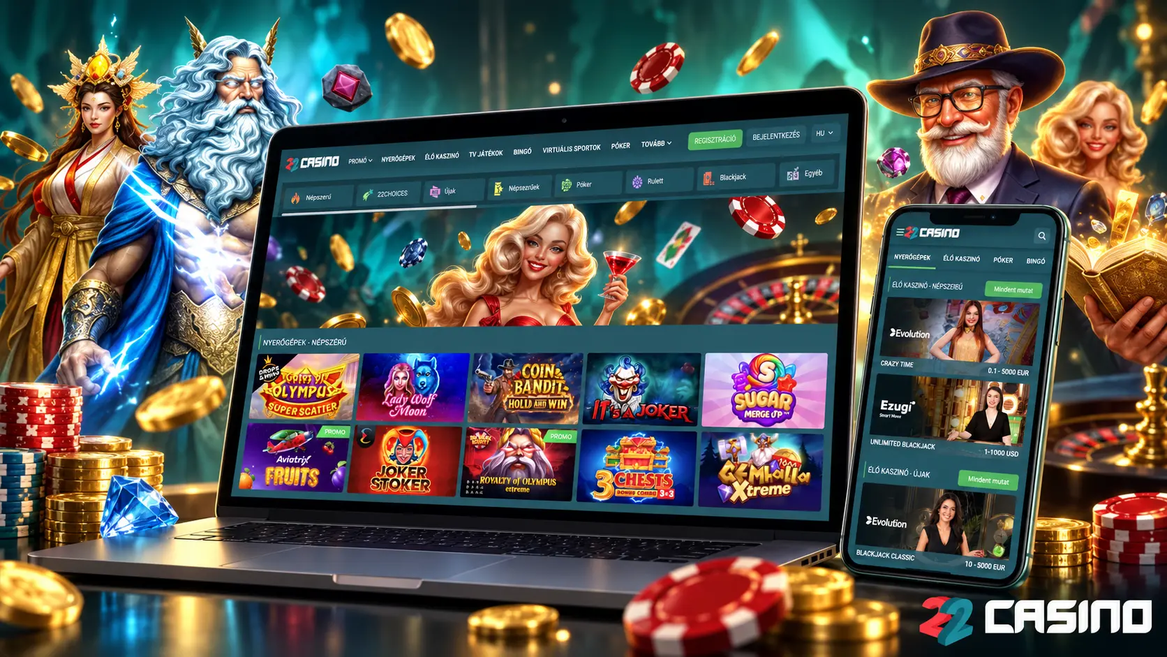 Kaszinójátékok a 22Casino kínálatában